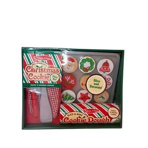 Melissa and Doug Wooden Slice and Bake Christmas Cookie Play Set 12 Cookies